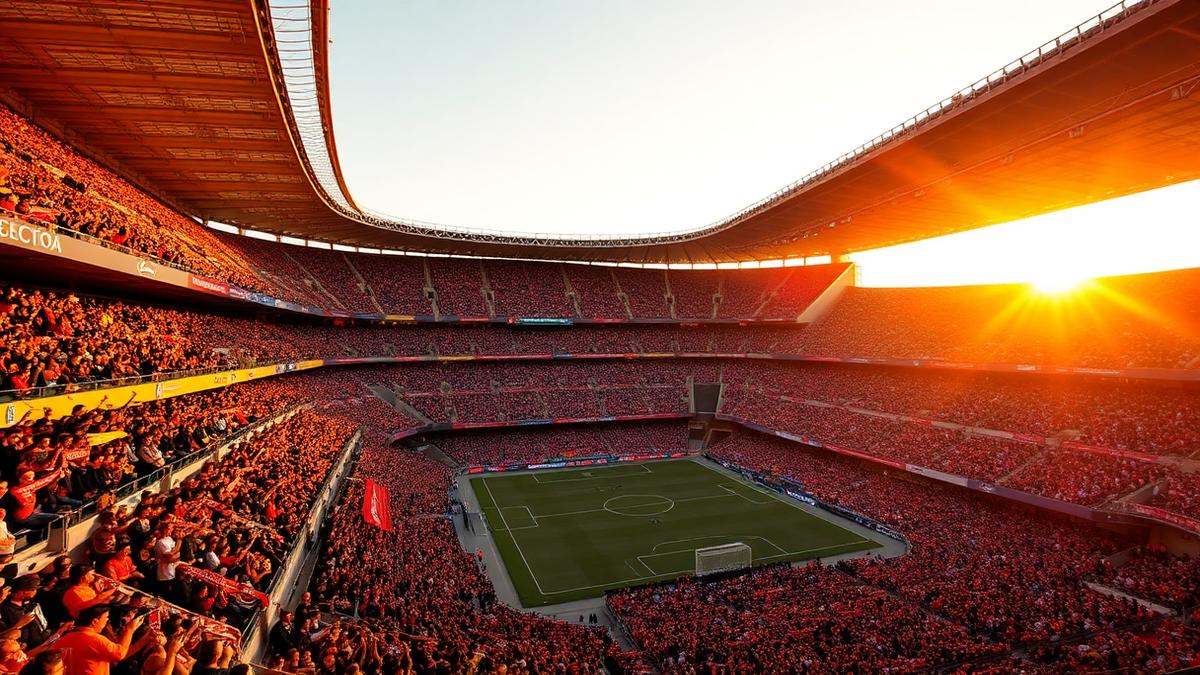 Volgepakt Mestalla bij zonsondergang — Valencia CF tegen Newcastle United