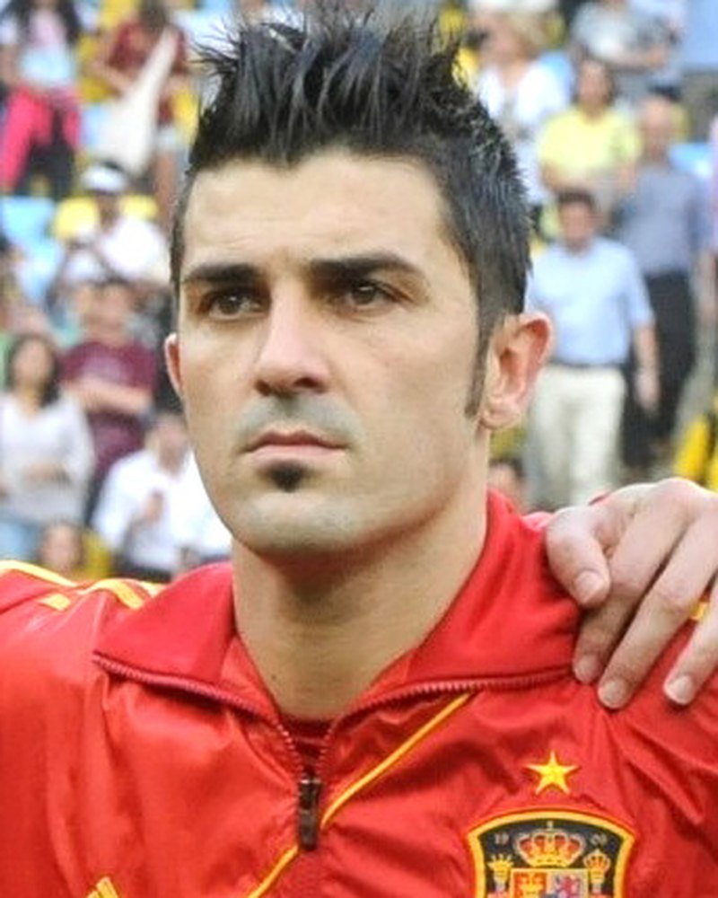 David Villa in het shirt van Spanje